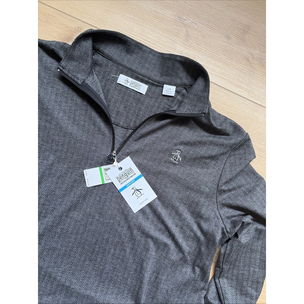 Original Penguin by Munsingwear Men's 1/4 Zip Grey Size Large NWT Sport